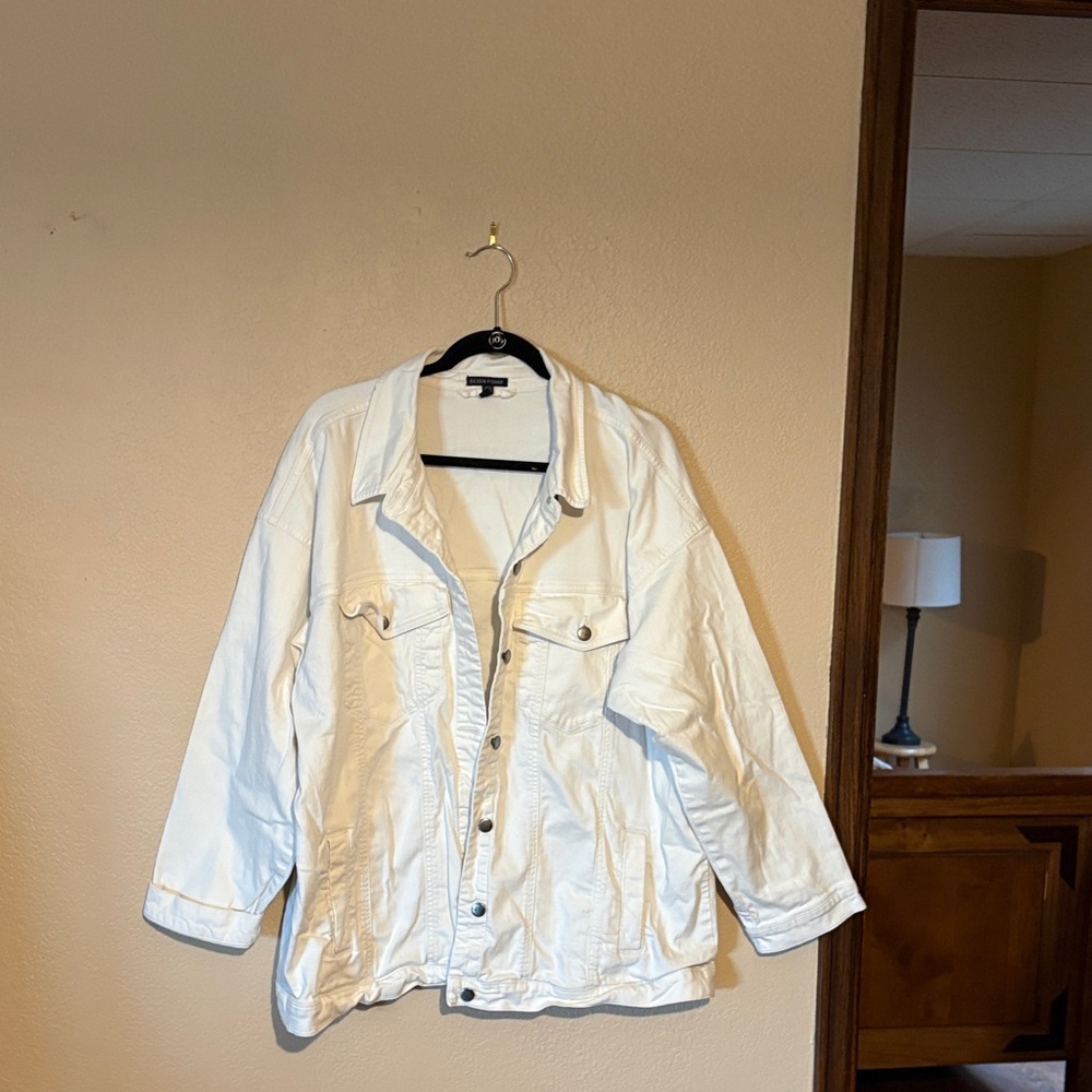 Eileen Fisher Classic White Jean Jacket